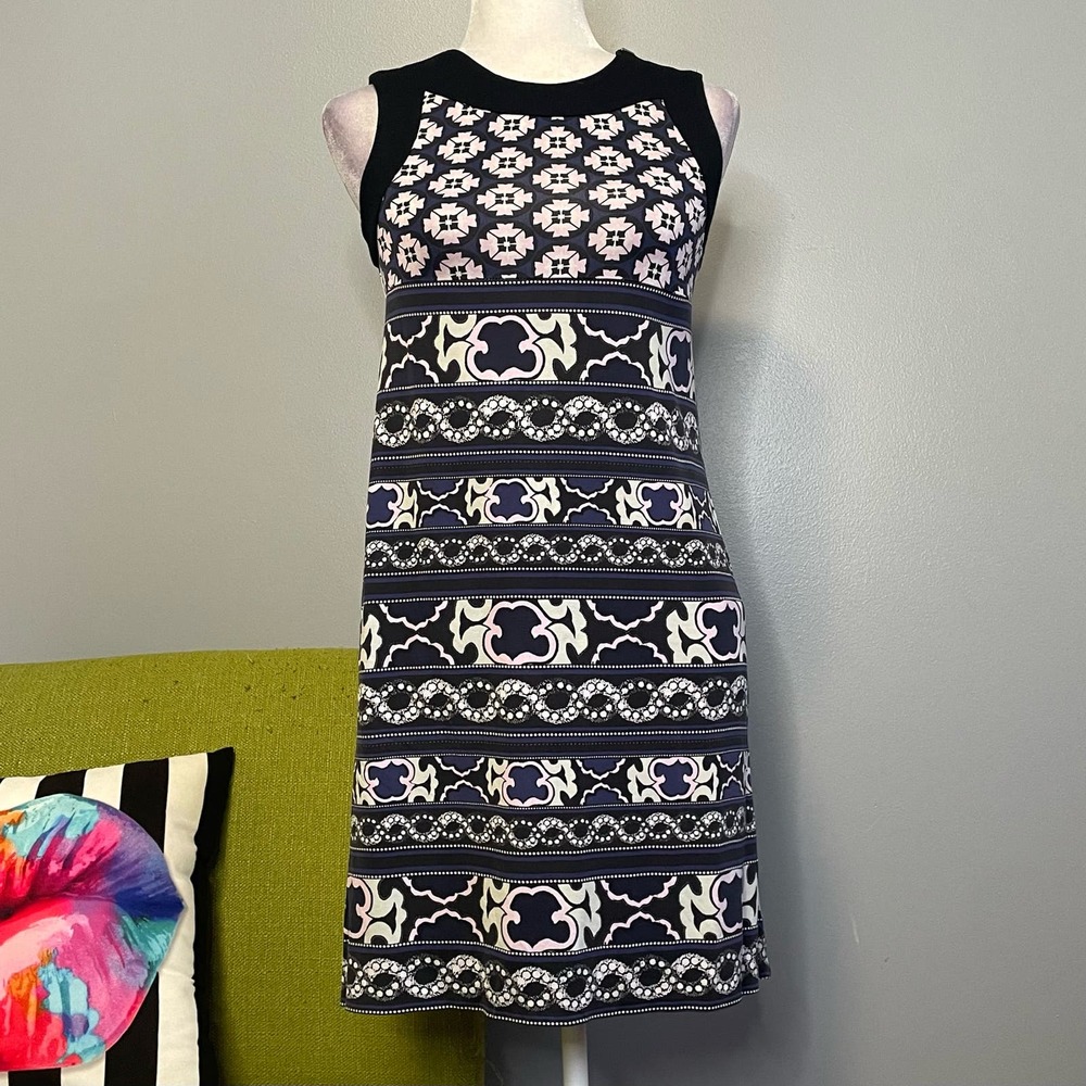 Diane von Fursteng DVF Jimi Silk Geometric Tunic Shift Mini Dress 0